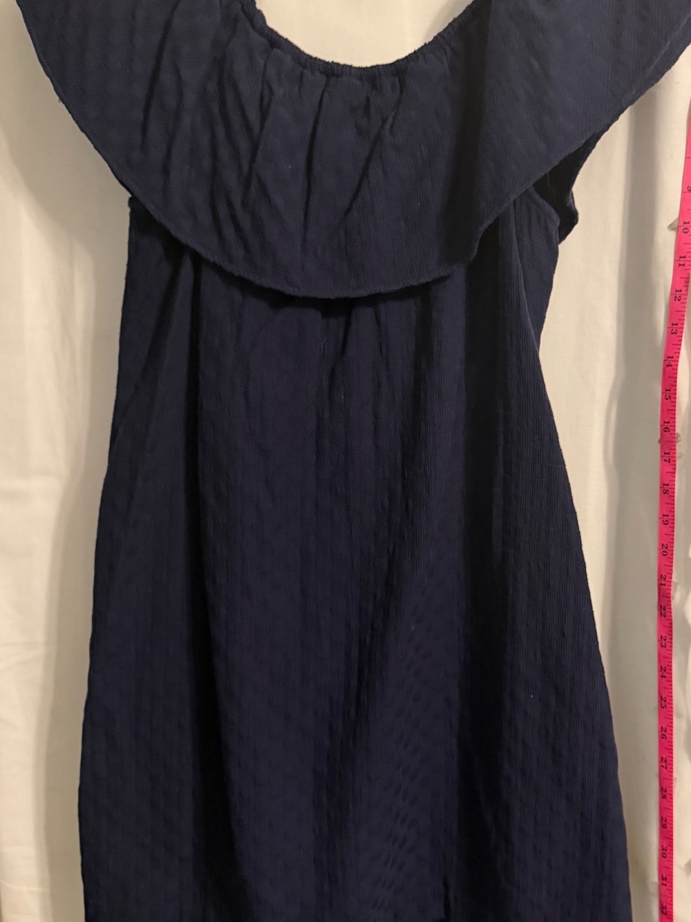 Crown & Ivy SZ L Navy Blue Off Shoulder Dress Resort Wear